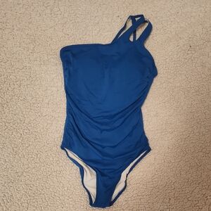 Blue One-Shoulder Swimsuit